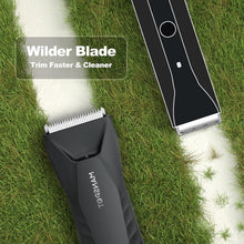 Load image into Gallery viewer, MANSPOT Manscape Body & Pubic Hair Trimmer for Men, Electric Groin Hair Trimmer, Replaceable Ceramic Blade Heads,Waterproof for Wet/Dry Use,Standing Recharge Dock,90 Minutes Shaving(Black)