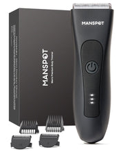 Load image into Gallery viewer, MANSPOT Manscape Groin &amp; Body Hair Trimmer for Men, Electric Ball Pubic Trimmer Shaver,Manscape Kit with 4 Guard,Replaceable Ceramic Blade Heads,Waterproof Wet/Dry Shaver,90 Minutes Shaving, Black

