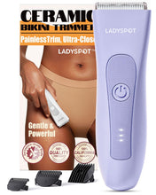 Load image into Gallery viewer, Bikini Trimmer for Women, Pubic Hair Trimmer Shaver for Women -Waterproof Hair Shaver Razors, LADYSPOT™ Shaving Sets,with 3 Guards,Replaceable Hypoallergenic Ceramic Blade,Wet/Dry(Purple)

