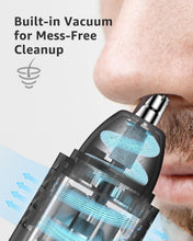 Load image into Gallery viewer, MANSPOT Nose &amp; Ear Hair Trimmer for Men, 10000-RPM Electric Nose Trimmer for Men with Vacuum Cleaning System, IPX7 Waterproof, USB-C Charge, 90min Runtime,Magnetic Detachable Blade Head,Easy to Clean, Black
