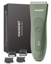 Load image into Gallery viewer, MANSPOT Manscape Groin &amp; Body Hair Trimmer for Men, Electric Ball Pubic Trimmer Shaver,Manscape Kit with 4 Guard,Replaceable Ceramic Blade Heads,Waterproof Wet/Dry Shaver,90 Minutes Shaving
